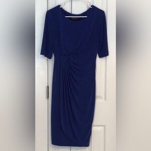 Connected Apparel Royal Blue Ruched Dress (6)